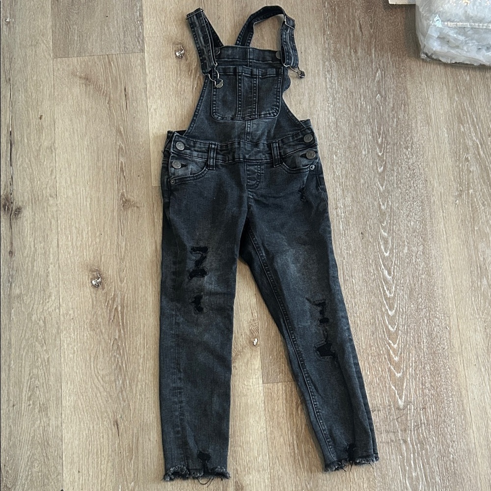 Justice Black Denim Overalls